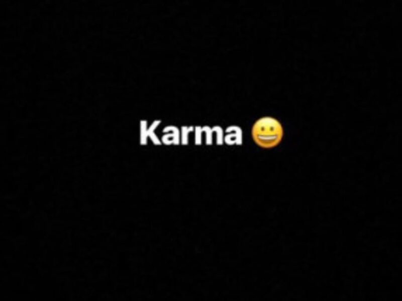 King’s social media post “KARMA”