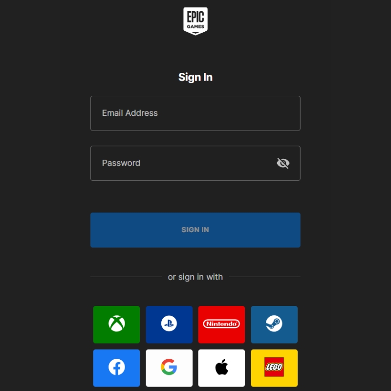 Log into Your Epic Games Account